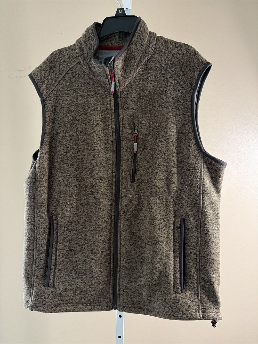 Orvis Brown Denali Sweater Fleece Vest Full Zip L Pockets Sporty Classic